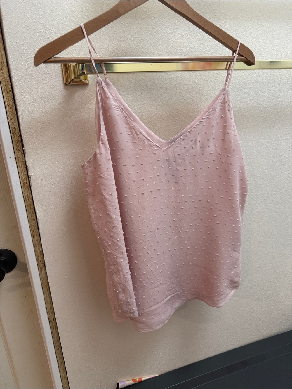 Express Light Pink Textured Spaghetti Strap Camisole